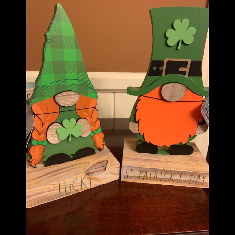 St. Patricks Rae Dunn Wooden Gnomes